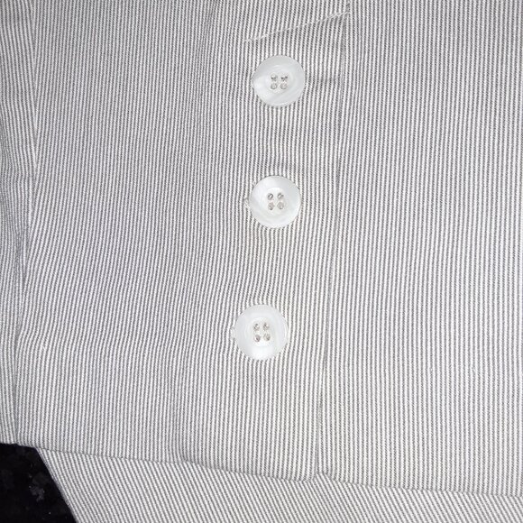 Peach Top Sz XL * Counterparts Pull-on Capris * Sz 16 * Tan & White Pinstripe * - Picture 7 of 9